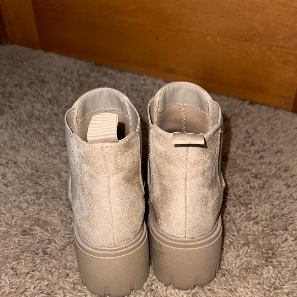 Soda Cream Faux Suede Ankle Boots - Picture 2 of 5